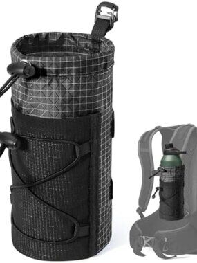 Water Bottle Holder Pouch Nylon Mesh Backpack Carrier Fits 10-48oz Hiking